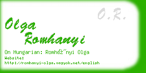 olga romhanyi business card